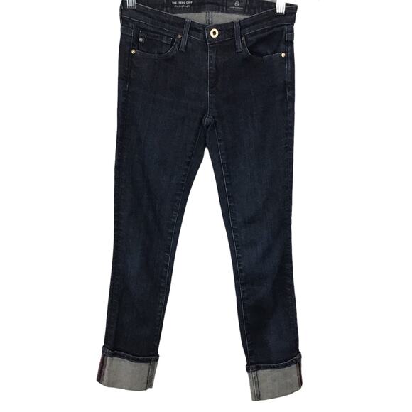 AG Jeans Adriano Goldschmied The Stevie Cuff Slim Straight Crop Jeans sz 24 - Picture 3 of 10
